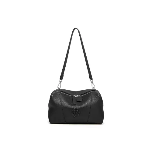 CNOLES Сумка через плечо из коровьей кожи стандартная женская черная