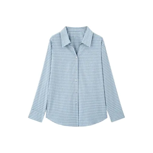 JOPPTI Винтажный синий Женская рубашка