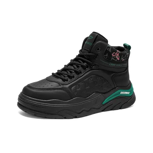 DEERWAY Высокие кроссовки для скейтбординга Мужские Черные