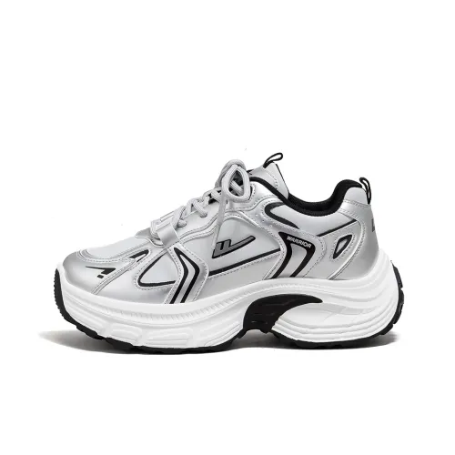 Warrior противоскользящие устойчивые к износу увеличивающие высоту низкий топ кроссовки с толстой подошвой женские серебристый серый черный