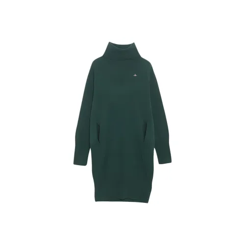 Vivienne Westwood Длинное платье с длинными рукавами женское яшмовый