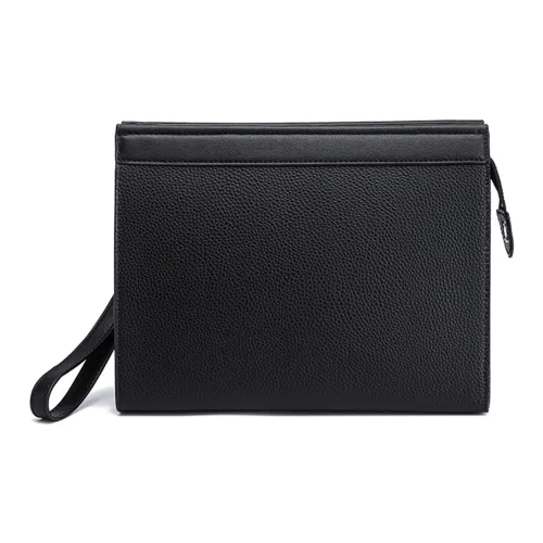 CARTELO PU (полиуретан) клатч мужской черный ткань вязаная