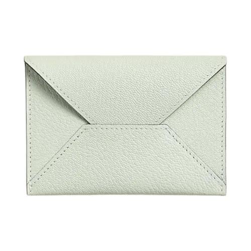 HERMES Козья кожа Конверт Сумка Картхолдер Средний Женский 0S Vert Fizz Пузырьковый зеленый