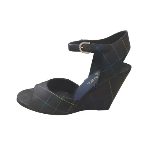 CHANEL 23C Early Spring One Ремень Сандалии Женские Черный