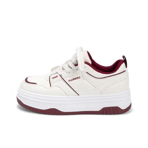 HUANQIU Покрытие Легкий Увеличение Высоты Низкие Кроссовки для Скейтбординга Женские Бежевый Бордовый