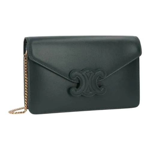 CELINE Triomphe Телячья кожа Сумка через плечо Женская Зеленая