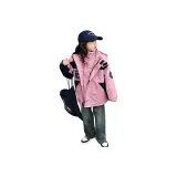 Розовое утепленное пальто