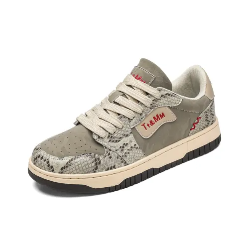 TT MM Скейтборд Кроссовки Низкие Топ Драконий Узор Коричневый Мужской