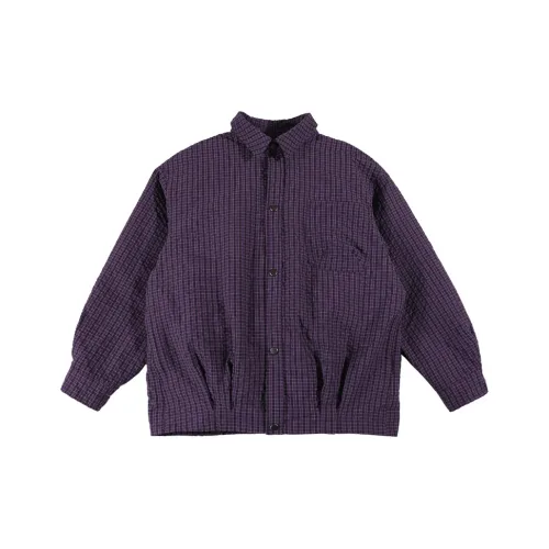 SHIBU Бобовый Jieni 2075 Клетчатый Пальто Фиолетовый Kids Куртки