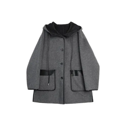 ELLE Темно-серый женский пальто