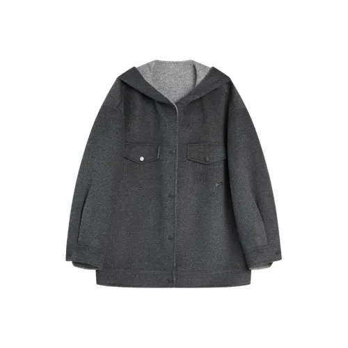 ELLE Темно-серый женский пальто