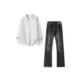 Комплект одежды (Белый топ + Черный низ)