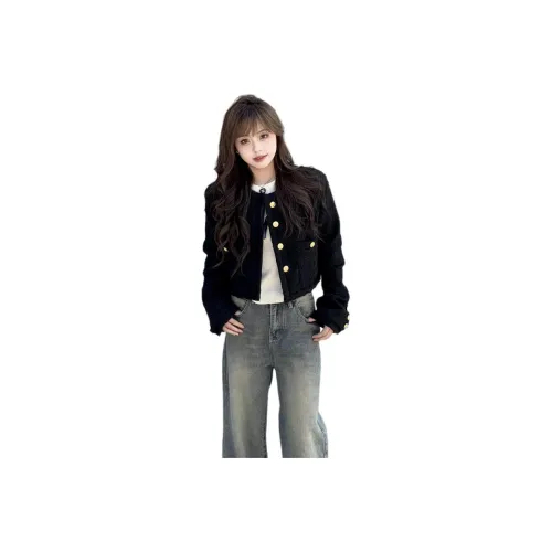 Dippanis Черное Женское Короткое Пальто