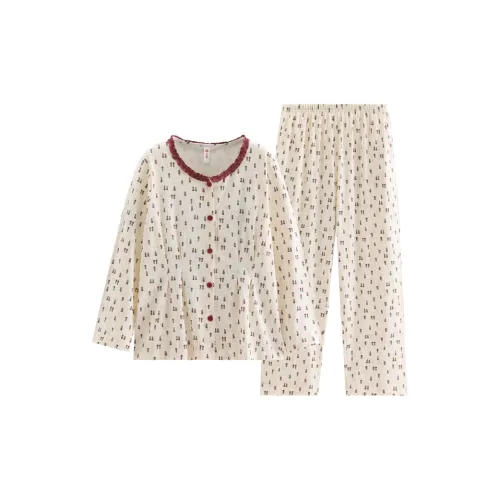 FENTENG FJ26931941 Экрю Женские Пижамные Комплекты