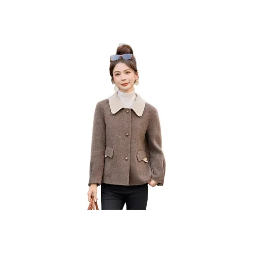 MJ Осеннее Зимнее Укороченное Пальто Женское