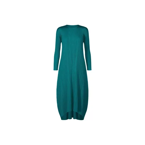 PLEATS PLEASE ISSEY MIYAKE FW25 Длинное Платье с Длинными Рукавами Женское