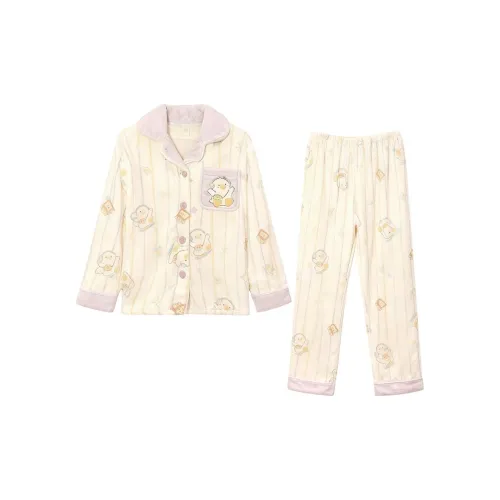 Daiyindie Осенние и зимние пижамы для женщин с флисовой подкладкой термический коралловый флис