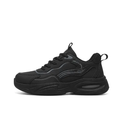 Binary Амортизация Легкий Противоскользящий Низкий Топ Повседневная обувь Мужская Черная