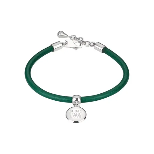 GUCCI Blind for Love Кожа Браслеты Унисекс Зеленый Серебряный