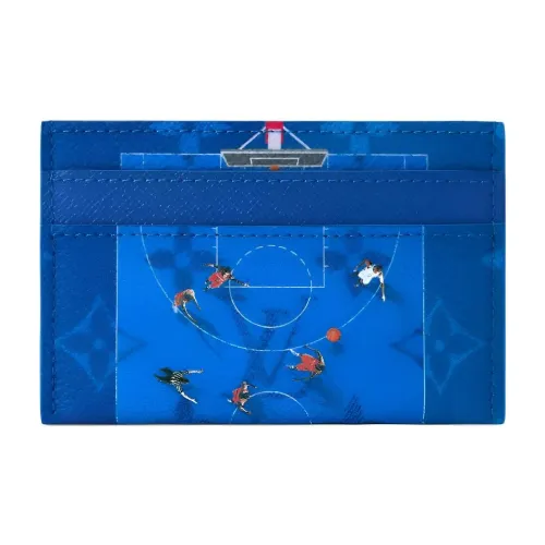 LOUIS VUITTON Монограмма Покрытый холст Держатель для карт Мужской Синий