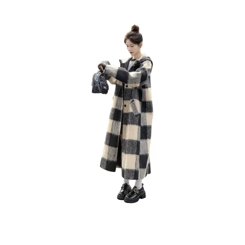 Cypress House Черный Rice Клетчатый Женское Пальто