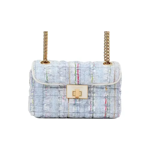 Kate Spade Evelyn Твидовая ткань Конверт Сумка через плечо Маленькая Женская Синяя