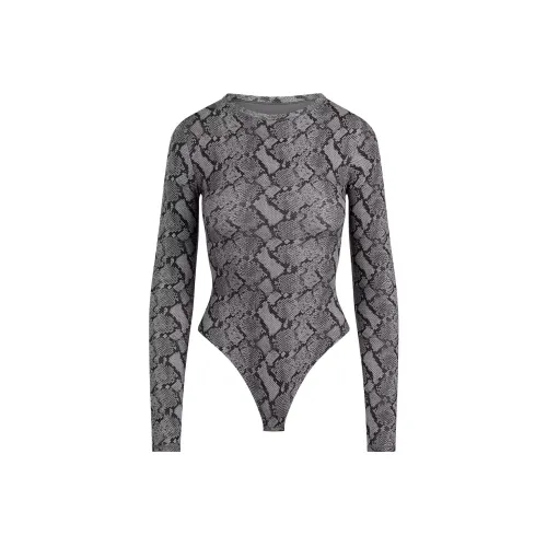 SKIMS FITS EVERYBODY серия Длинный рукав Круглый вырез Комбинезон BODYSUIT Женские