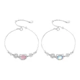 Персиковый цветок, котенок, браслет, 1 пара [розовый + синий]