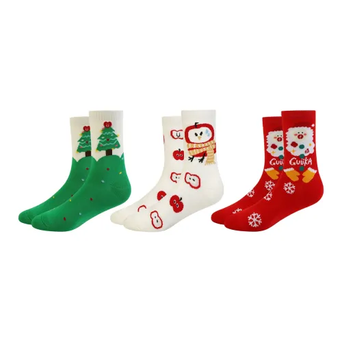 Guuka Белый Красный Зеленый Унисекс MID Носки до икры