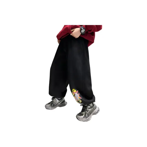 EASTERN CAMEL Черные флисовые вязаные тренировочные штаны для детей с подкладкой