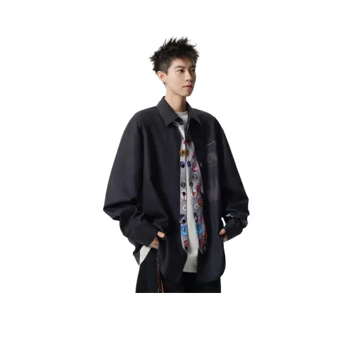 BAOMIKA Черный Унисекс Рубашки