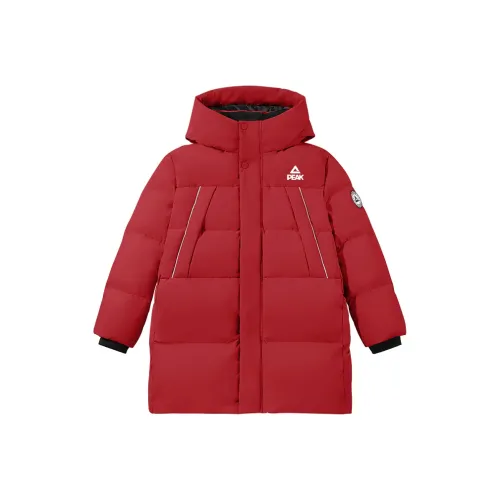 PEAK Красный PK Чисто белый Этикетка K+PK Черный Силикон Наклеенный K Kids Пуховые куртки