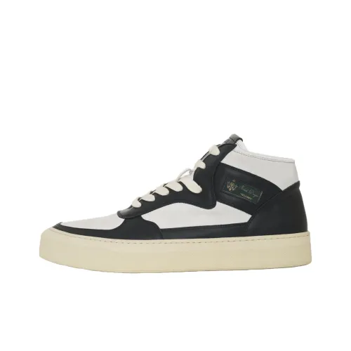 RHUDE Cabriolets High Топ Скейтборд Кроссовки Мужские Черно-Белые