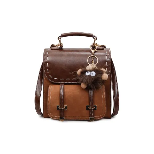 Versman ПУ (полиуретан) Рюкзак Стандартный Женский Коричневый Кофейный Черный