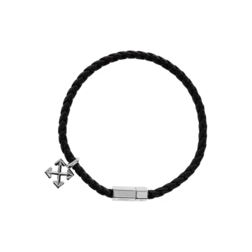 OFF Белый Кожа Браслеты Мужской Черный