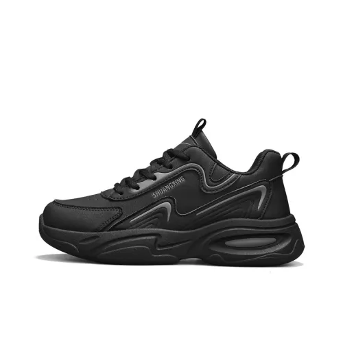 Binary Амортизация Легкий Противоскользящий Низкий Топ Повседневная обувь Мужская Черная