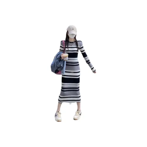 VINMUK Длинное платье с длинными рукавами женское