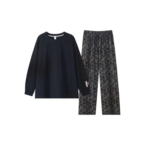 X QINGE Черный Женский Пижамный Комплект