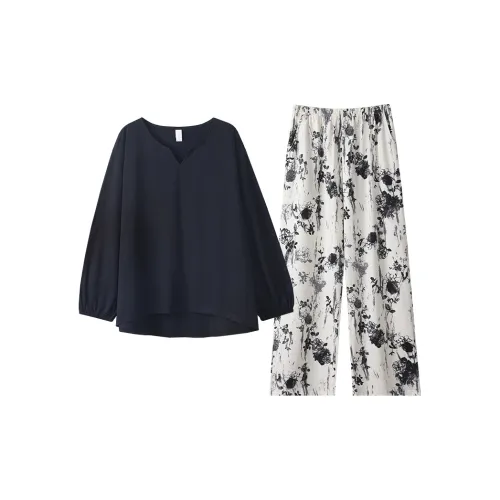 X QINGE Черный Женский Пижамный Комплект