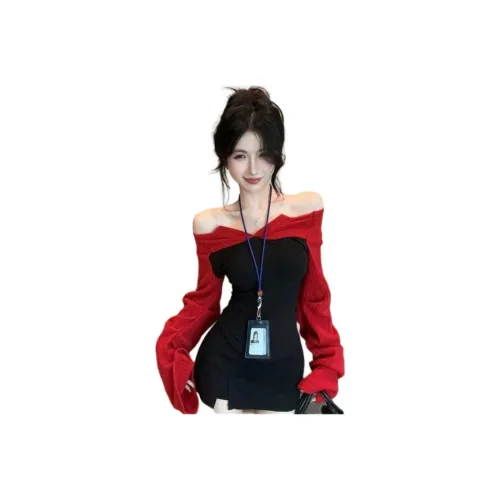 XIANSINIAO Красный [Высокое качество EDITION] Женский Трикотаж