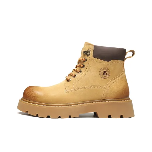 ST SAT Желтые ботинки 9 см Martin Boot 4CM Мужской Желтый Коричневый
