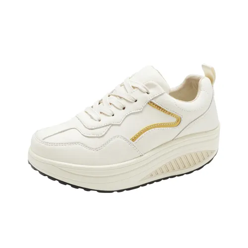 Reivanti Спортивная обувь для женщин универсальная бежево-золотого цвета стиль позиционирования