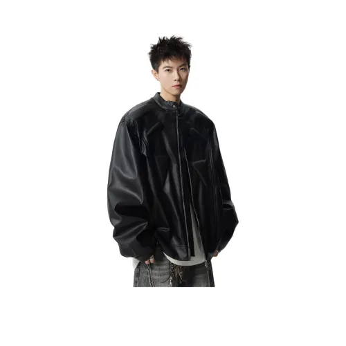 BAOMIKA Черный Унисекс Кожаные куртки