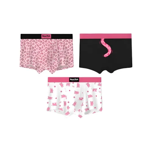 MADALLO [3 упаковки] Белый + Розовый + Черный Мужские боксер-шорты
