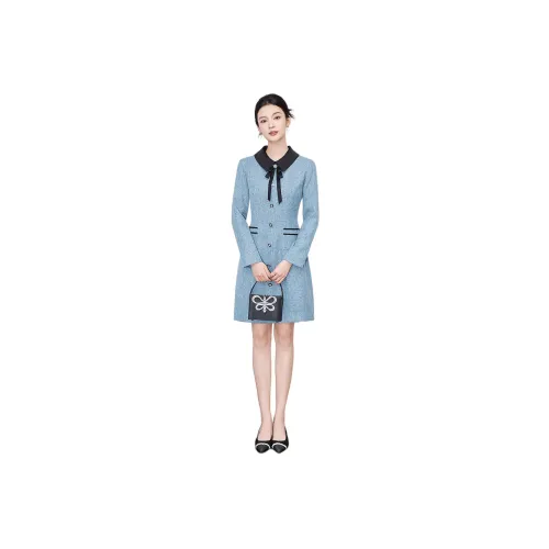 Devanro Длинное платье с длинными рукавами женское