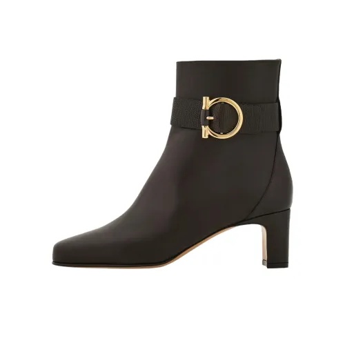 Ferragamo Gancini Ботильоны 5,5 см Женские Темно-коричневые