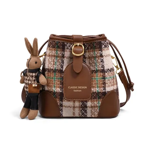 Crtnzo Kroez Сумка через плечо из ткани ведрообразная сумка стандартная женская кофейного цвета