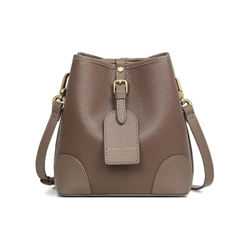 Crtnzo Kroez Коровья кожа Ведро-образная сумка Сумка через плечо Стандартная Женская Lotus Pond Lotus