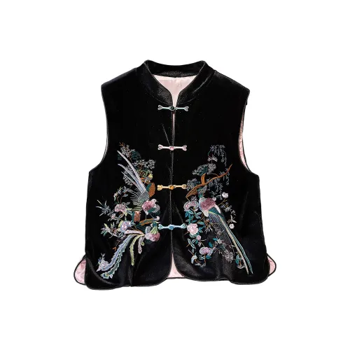 Cypress House Черный Подошва Вышивка Женские Жилеты