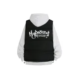 Белый, серый, черный, ярлык, свитшот + черный с белым логотипом, жилет